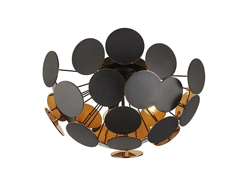 Searchlight DISCUS - 3 Lampada da semi-incasso nero chiaro, oro
