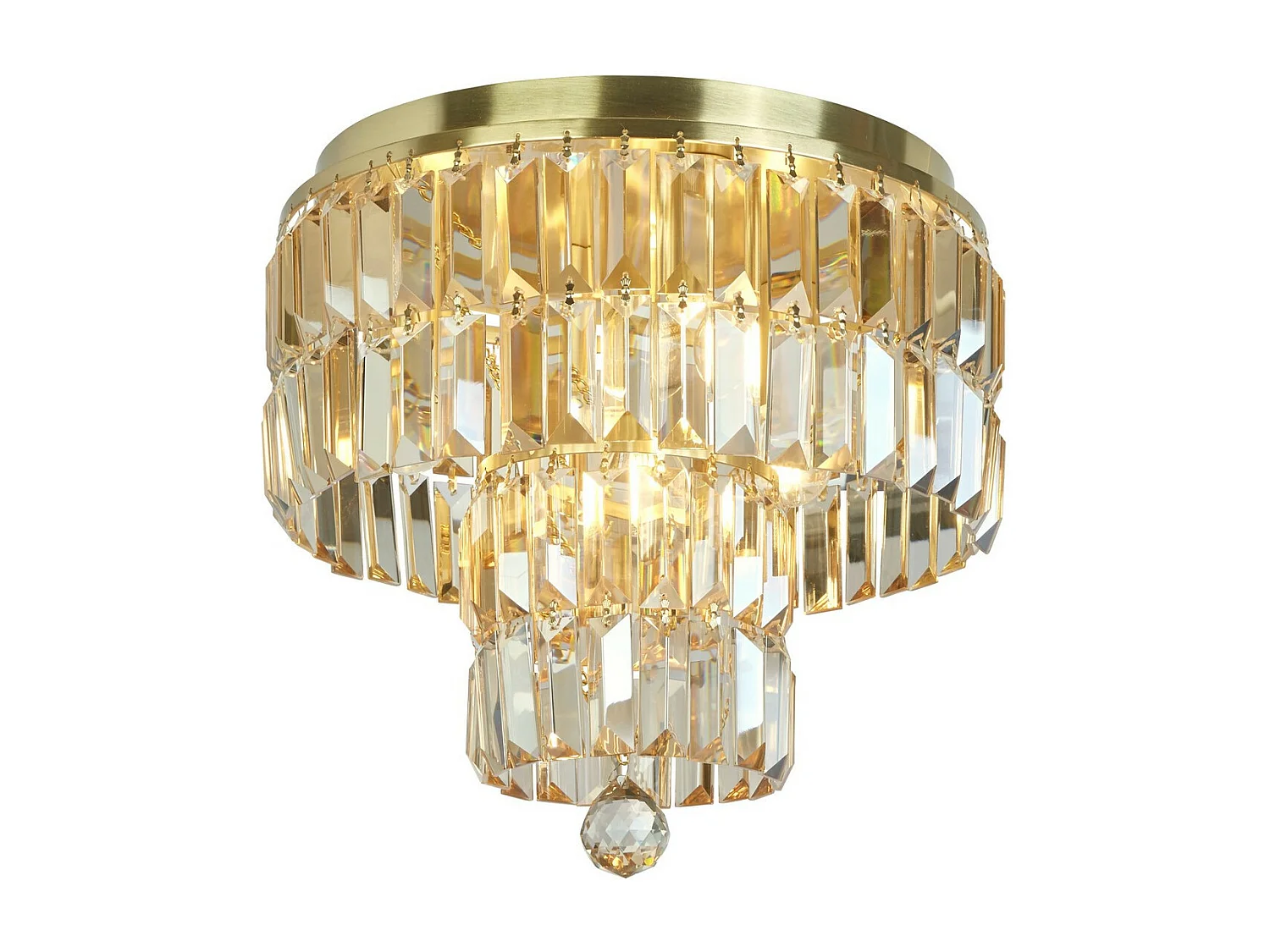 Plafoniera Classica Impero Acciaio Ottone Vetro 4 Luci E14