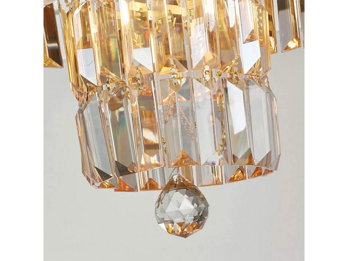 Plafoniera Classica Impero Acciaio Ottone Vetro 4 Luci E14