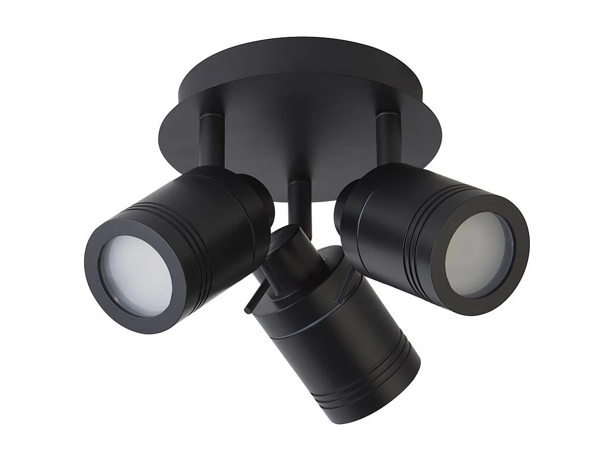 Searchlight Samson3 Ljus IP44 Badrumsspotplatta, Mattsvart IP44