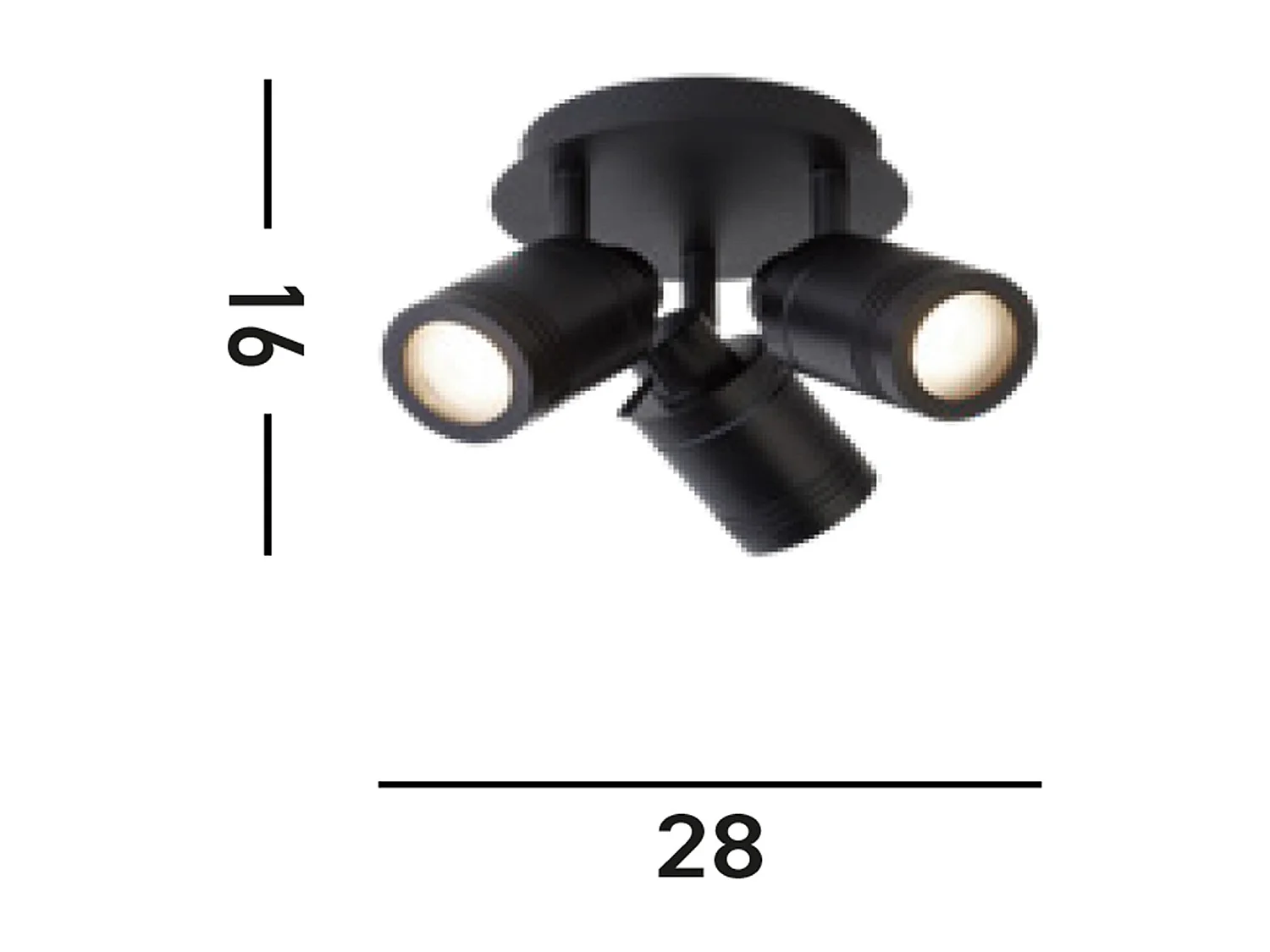 Searchlight Samson3 Ljus IP44 Badrumsspotplatta, Mattsvart IP44