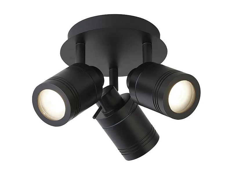 Searchlight Samson3 Ljus IP44 Badrumsspotplatta, Mattsvart IP44