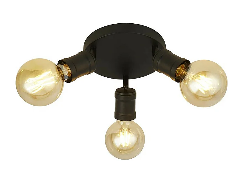 Searchlicht Dance 3-flammige runde Deckenleuchte, Sandschwarz