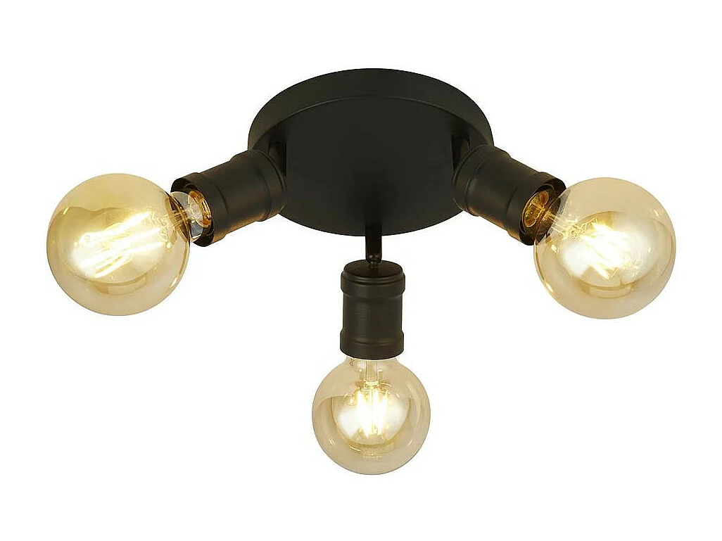 Searchlicht Dance 3-flammige runde Deckenleuchte, Sandschwarz