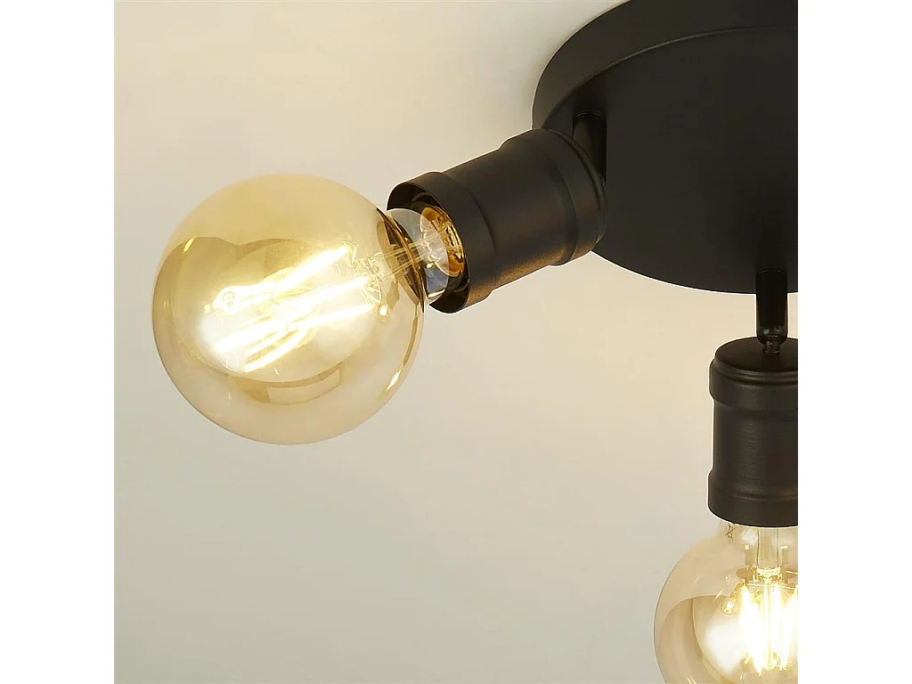 Searchlicht Dance 3-flammige runde Deckenleuchte, Sandschwarz