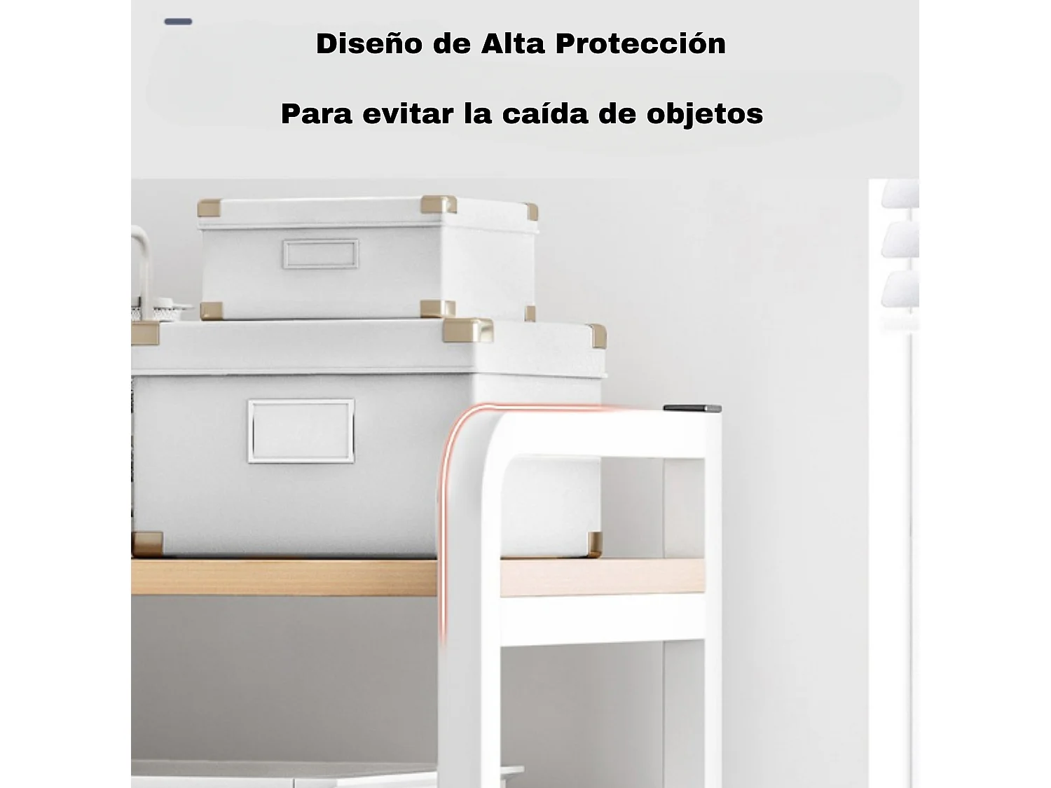 Carro de Almacenamiento con 5 Estantes y Soporte de Impresora de Gran Resistencia para Oficina Cocina Dormitorio 60x40x140 cm Blanco y Madera