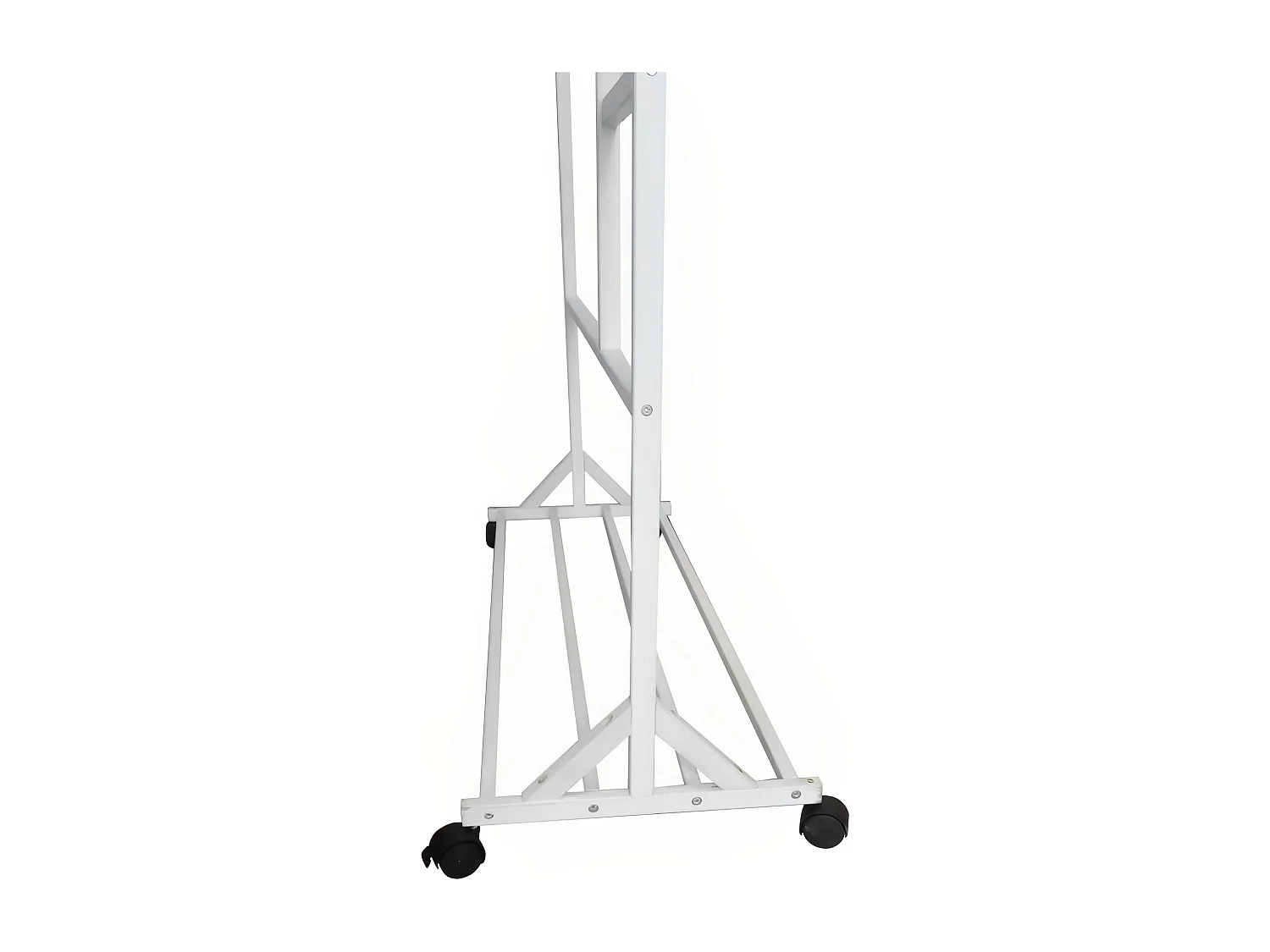 Meyvaser - Vestidor portatil, Perchero portátil con ruedas de 180x100x35 Cm y 6 Ganchos en madera color blanco.