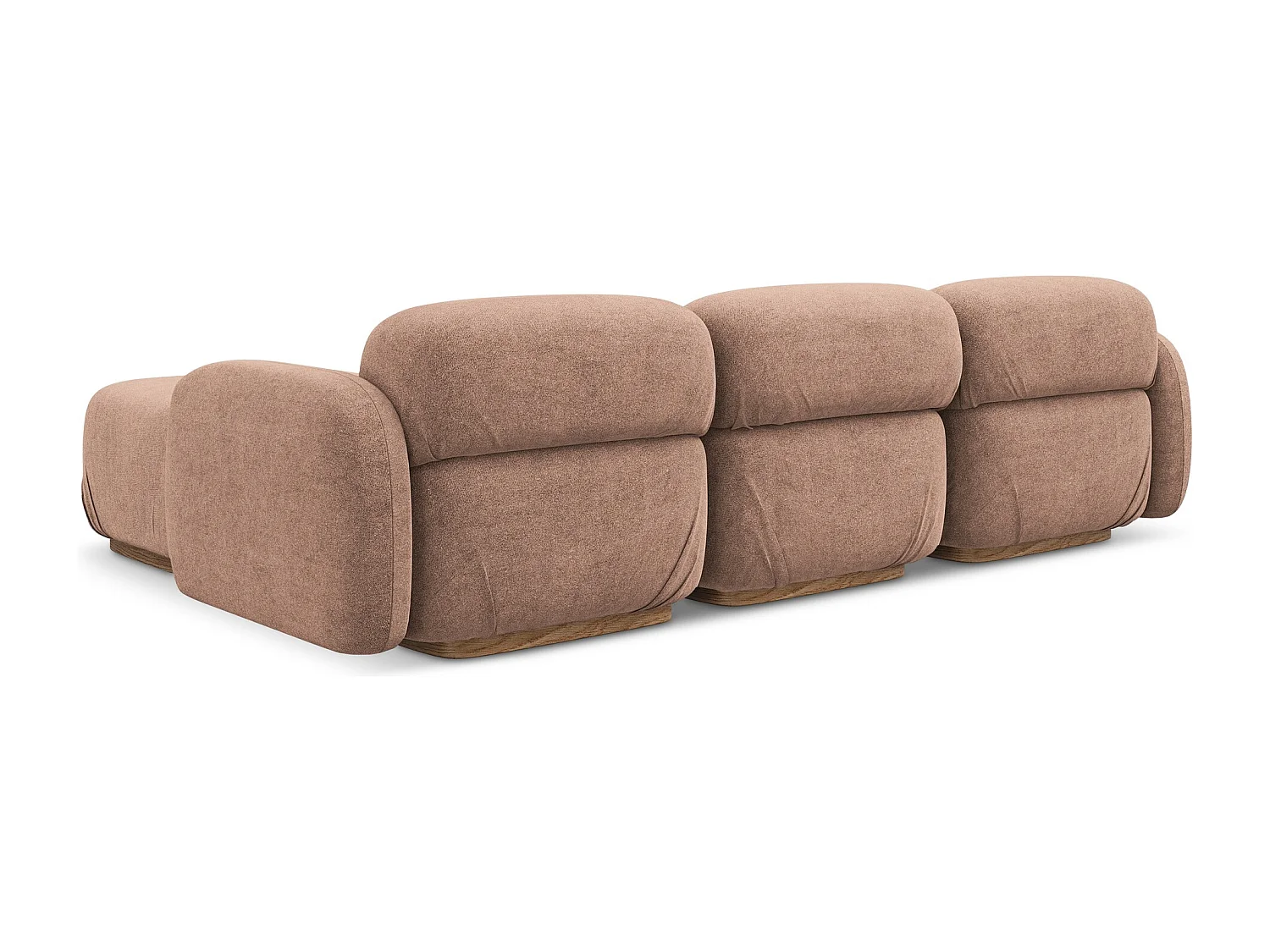 Canapé d'angle modulaire reversible en Bouclé - rose sourd - AILANI