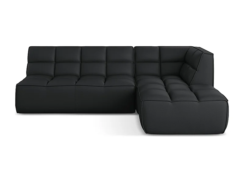 Modulares Ecksofa M Beidseitig - Reversibel - Kunstleder - Schwarz - KALAI