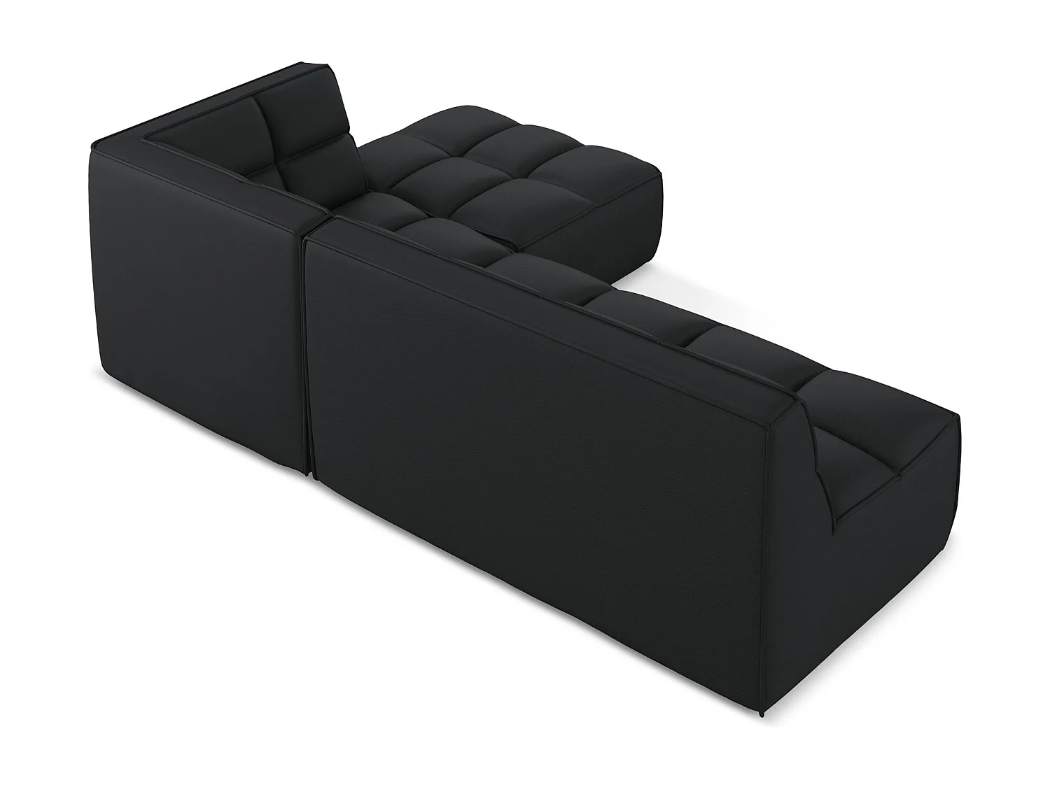 Canapé d'angle modulaire M reversible en Cuir artificiel - noir - KALAI