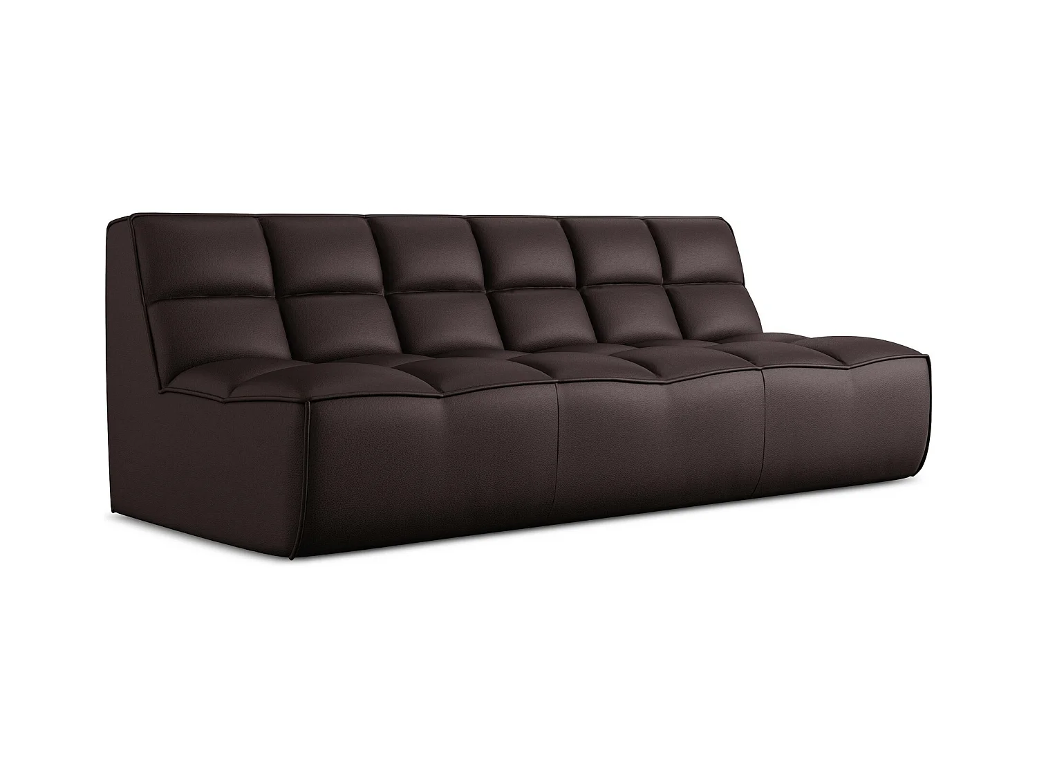 Modulares 3-Sitzer Sofa - - Kunstleder - Pflaume - KALAI