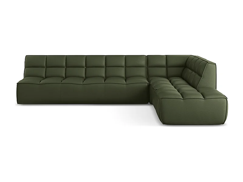 4-Sitzer Modulares Ecksofa - Reversibel - Kunstleder - Grün - KALAI