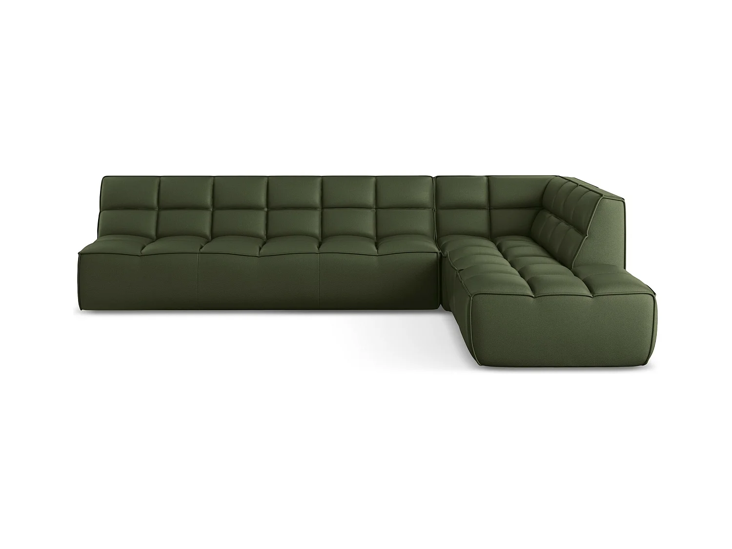 Modulaire hoekbank rechts van groente kunstleer - KALAI