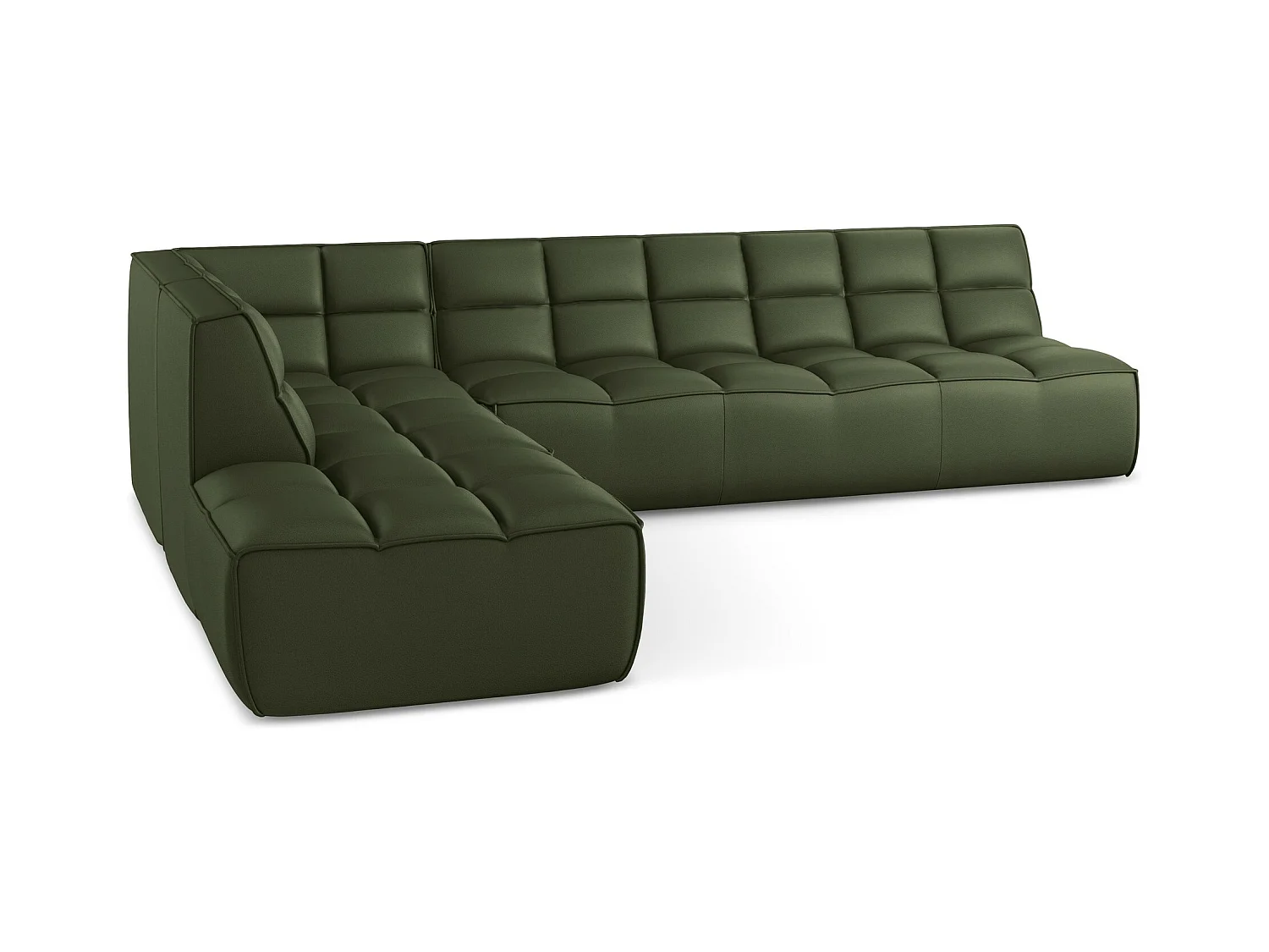 Modulaire hoekbank rechts van groente kunstleer - KALAI