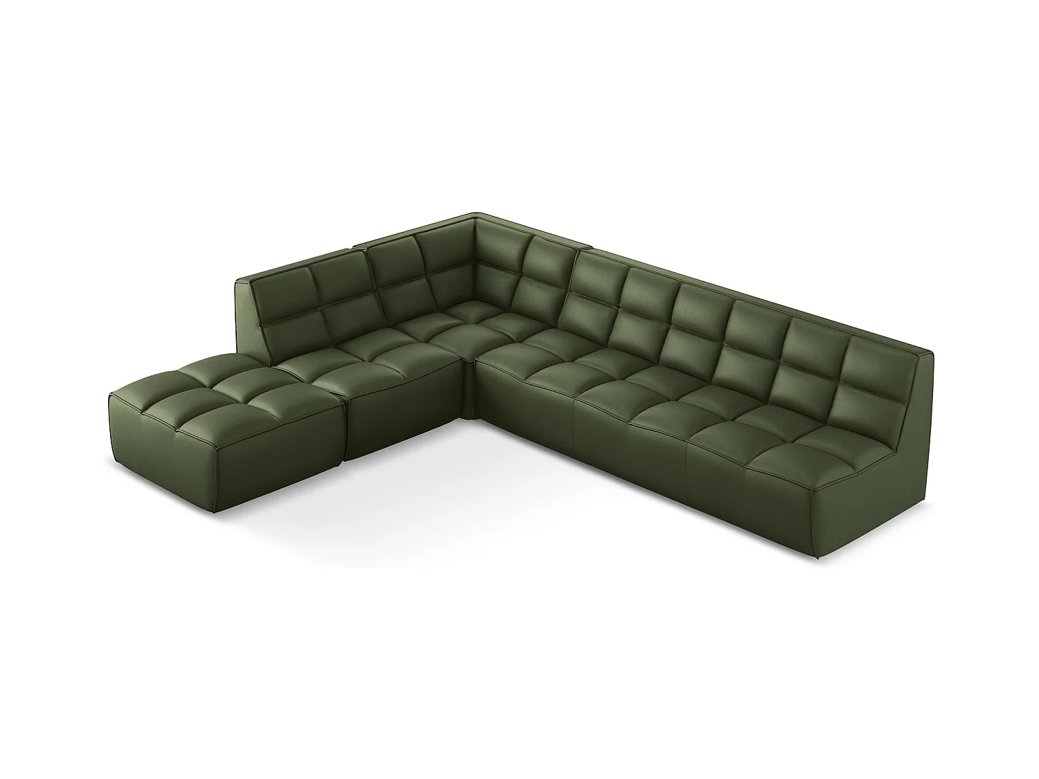 Modulaire hoekbank rechts van groente kunstleer - KALAI