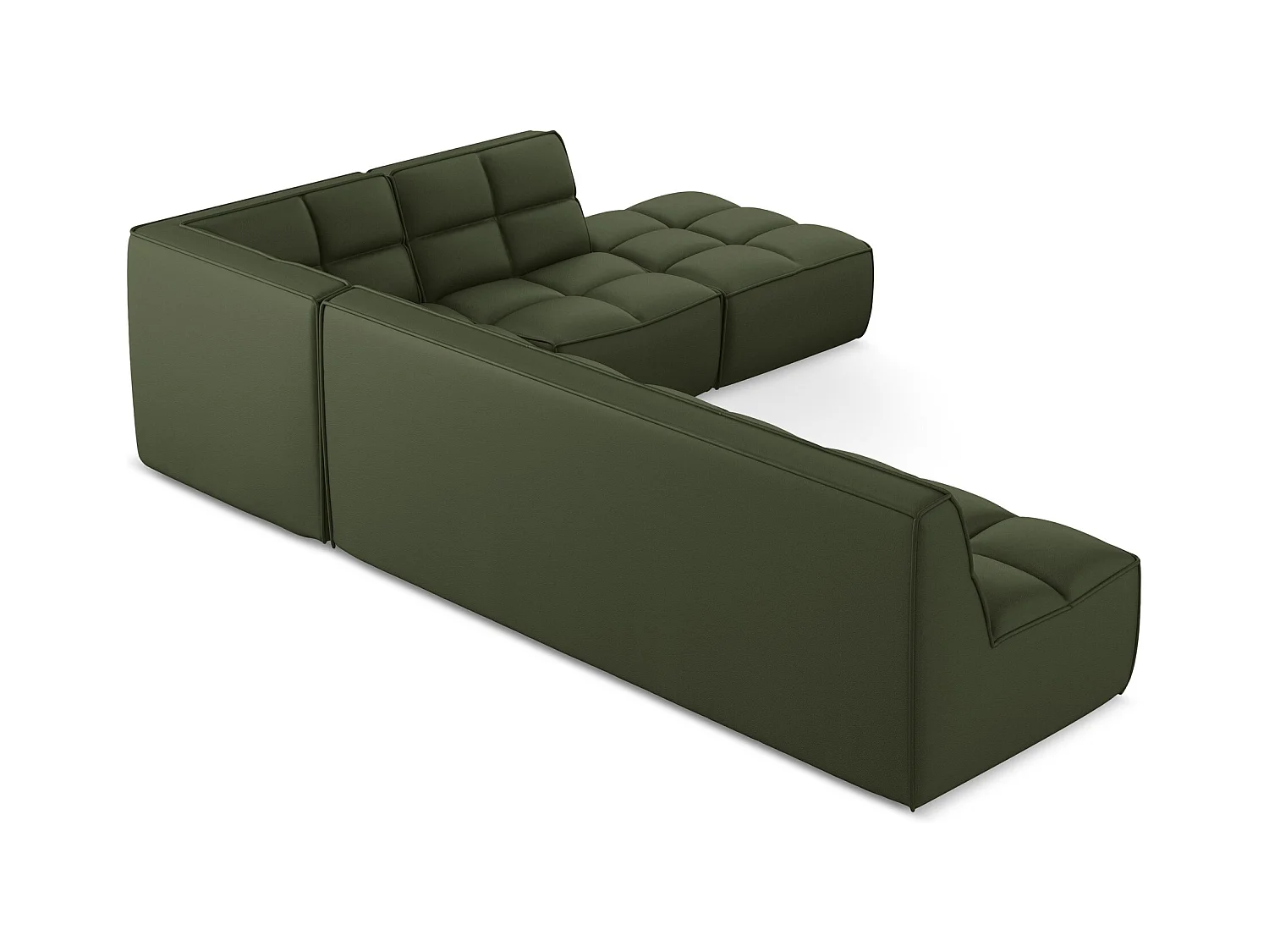 Modulaire hoekbank rechts van groente kunstleer - KALAI