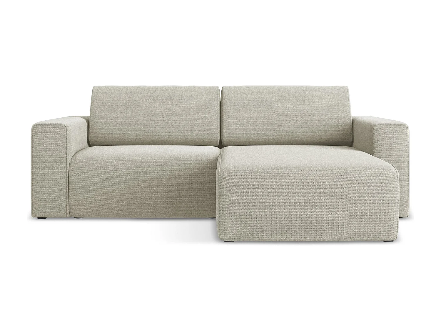 3-Sitzer Modulares Ecksofa - Ecke Rechts - Strukturstoff - Hell beige - KALEA