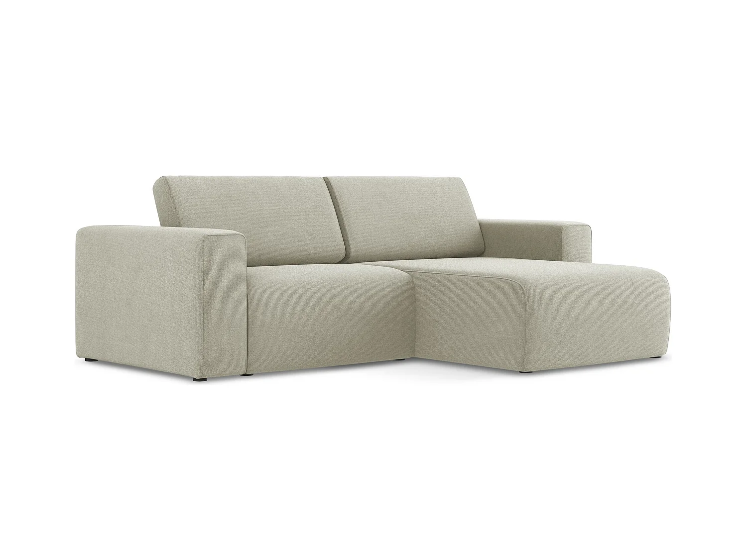 3-Sitzer Modulares Ecksofa - Ecke Rechts - Strukturstoff - Hell beige - KALEA
