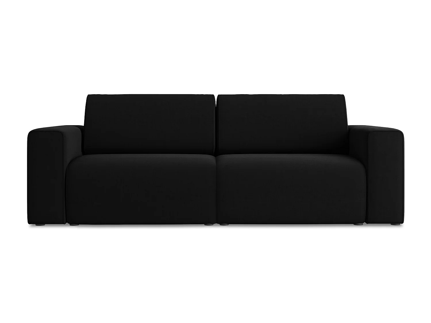 Driezits modulaire bank van zwart velours - KALEA