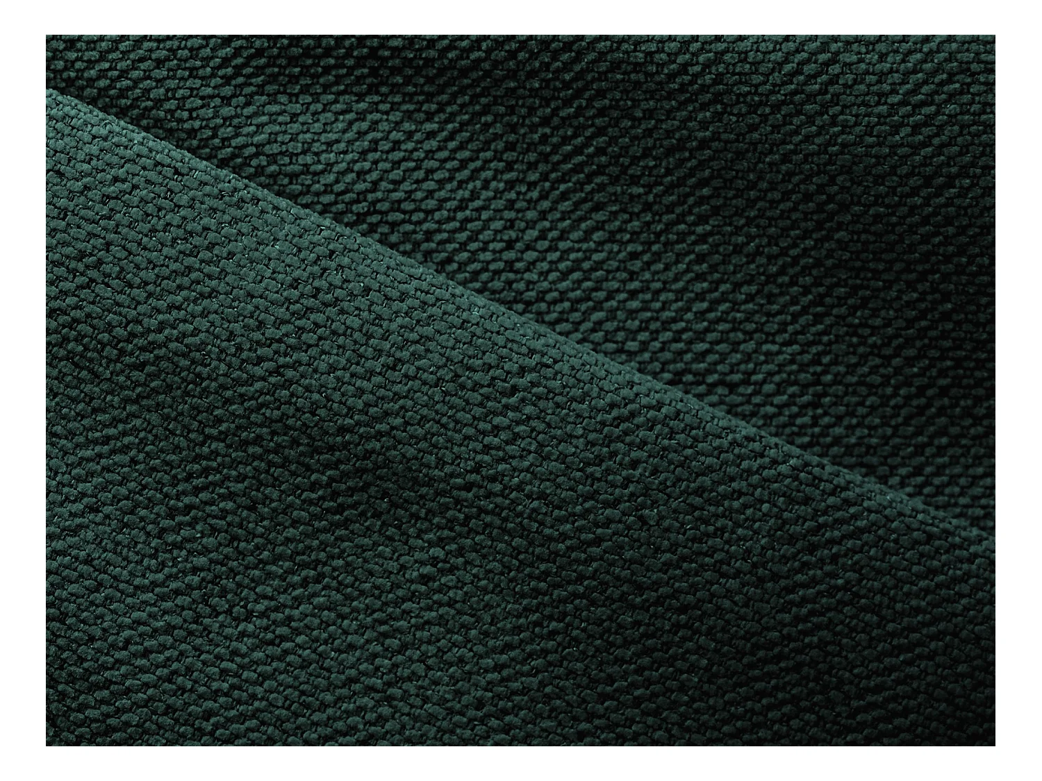 Modulaire hoekbank M links van flessengroen textuurstof - KALEA