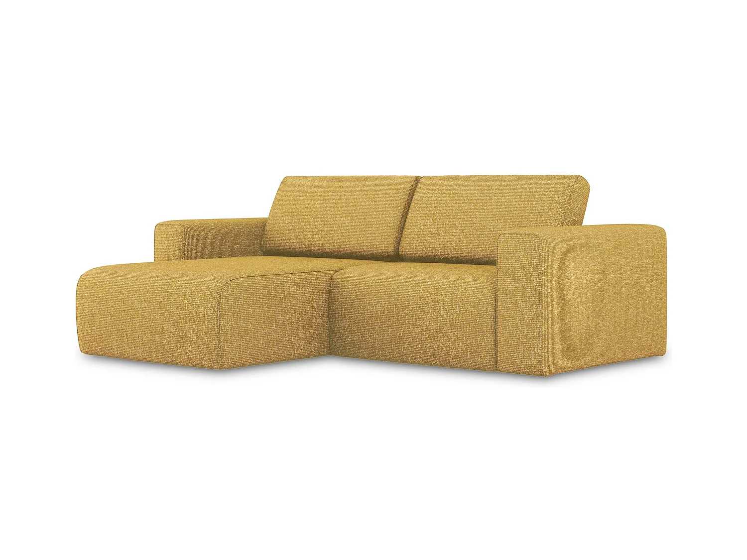 Canapé modulable d’angle S gauche en Strukturstoff - moutarde - KALEA