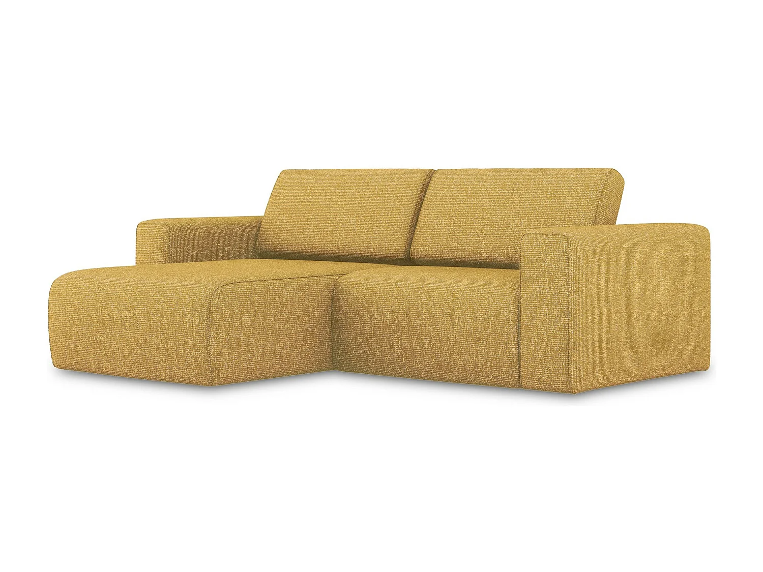 Canapé modulable d’angle S gauche en Strukturstoff - moutarde - KALEA