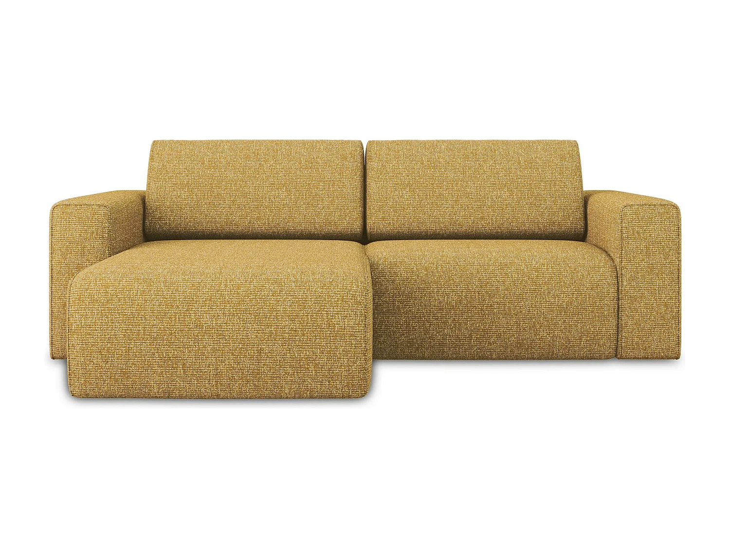 Canapé modulable d’angle S gauche en Strukturstoff - moutarde - KALEA