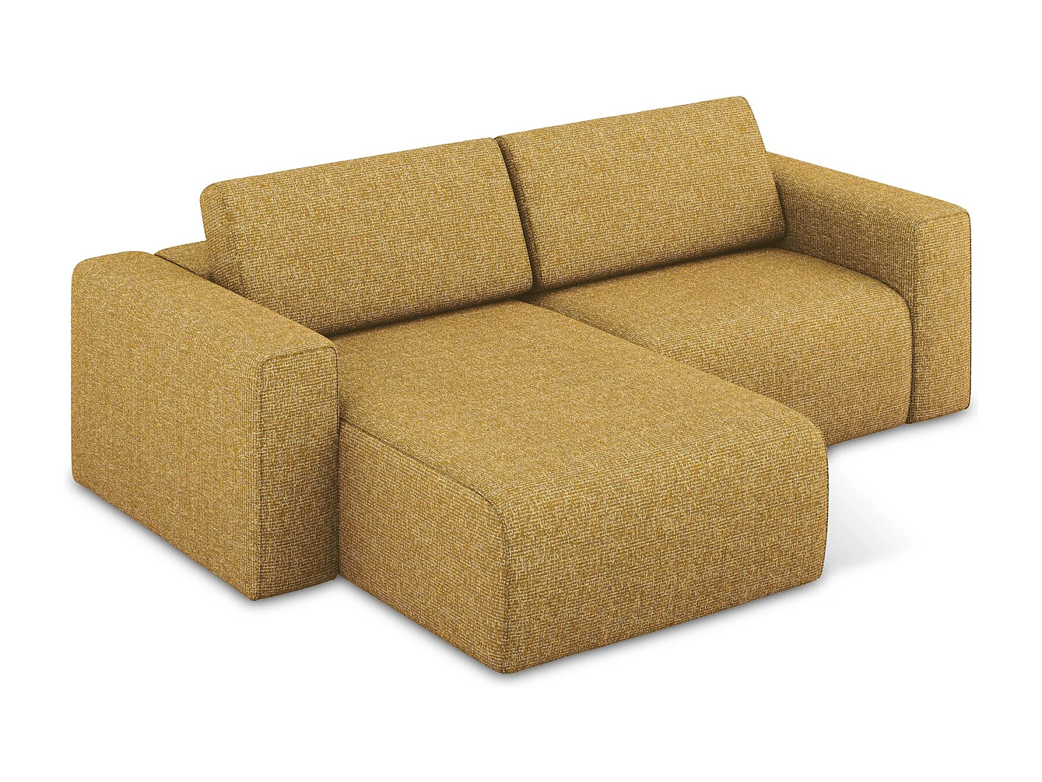 Canapé modulable d’angle S gauche en Strukturstoff - moutarde - KALEA