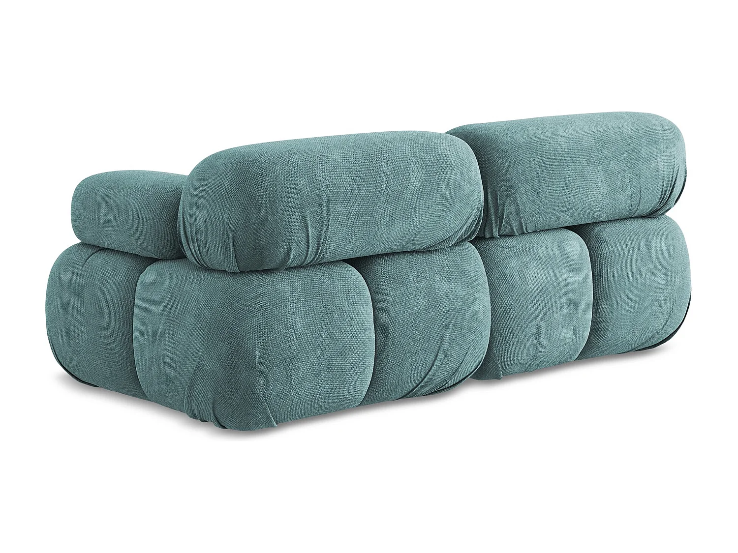 Tweezits modulaire bank van jeans chenille stof - LOKUA