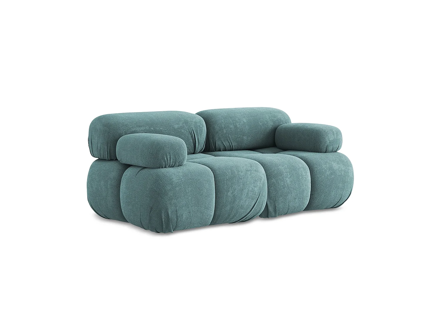 Modułowa sofa 2-osobowa - z tkaniny szenilowej - jeans - SANREMO