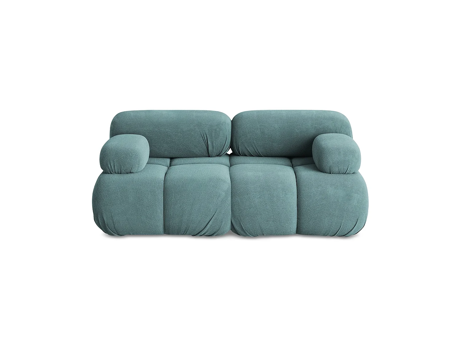 Modułowa sofa 2-osobowa - z tkaniny szenilowej - jeans - SANREMO