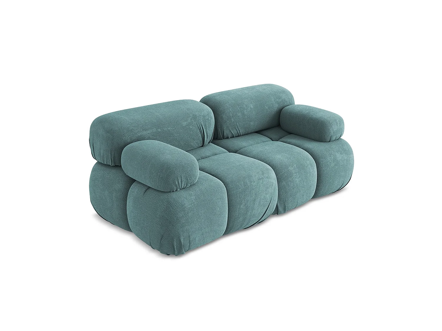 Modułowa sofa 2-osobowa - z tkaniny szenilowej - jeans - SANREMO