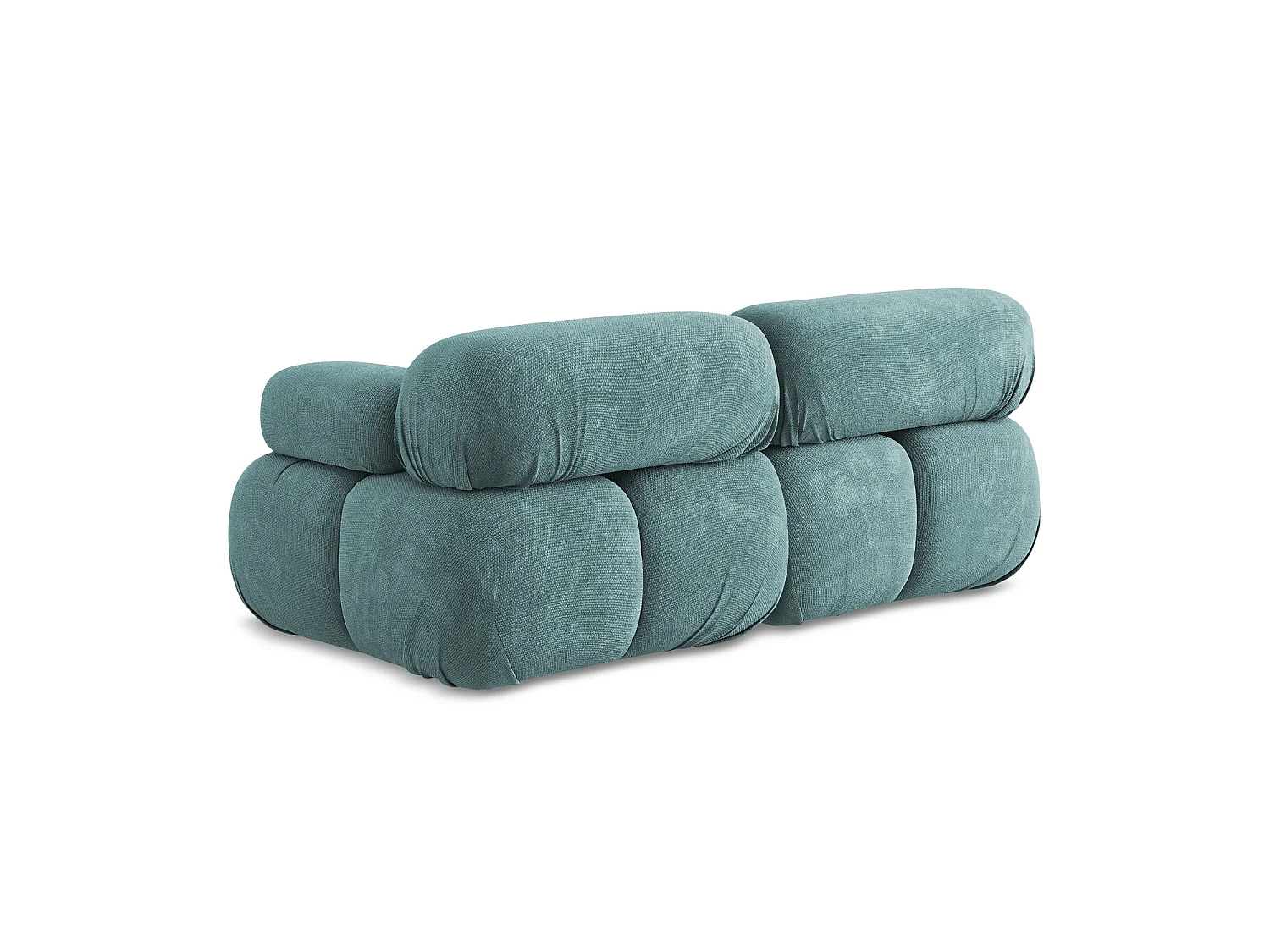 Modułowa sofa 2-osobowa - z tkaniny szenilowej - jeans - SANREMO