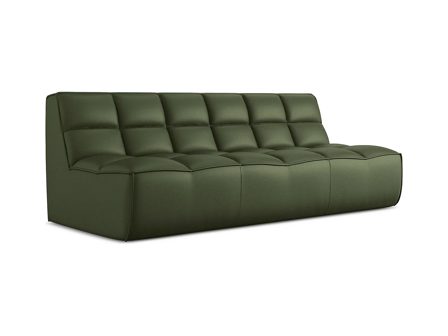 Canapé modulable 3 places en Cuir artificiel - vert - KALAI