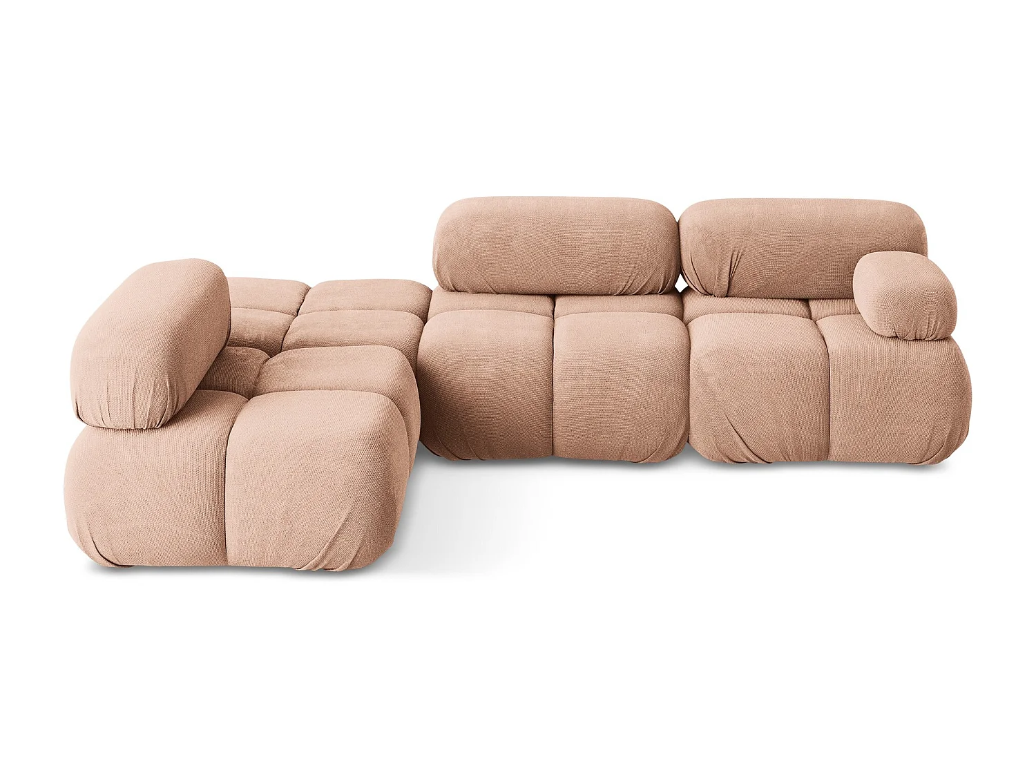 3-Sitzer Modulares Ecksofa - Ecke Links - Chenille - Pfirsich - LOKUA