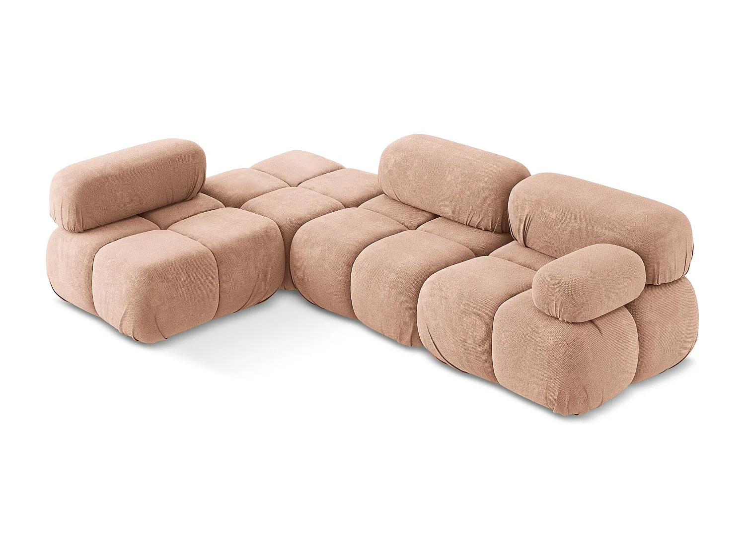 3-Sitzer Modulares Ecksofa - Ecke Links - Chenille - Pfirsich - LOKUA