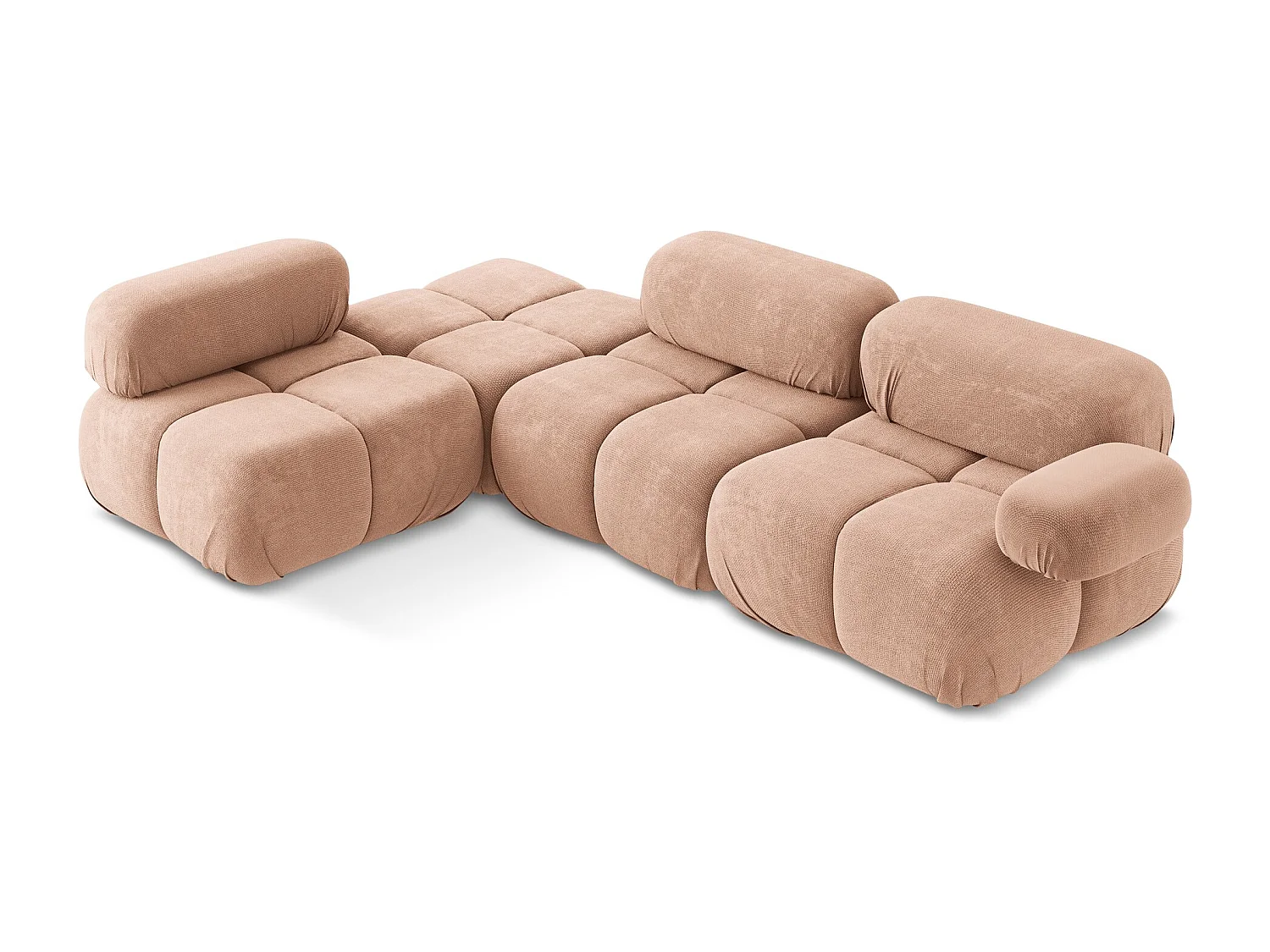 3-Sitzer Modulares Ecksofa - Ecke Links - Chenille - Pfirsich - LOKUA