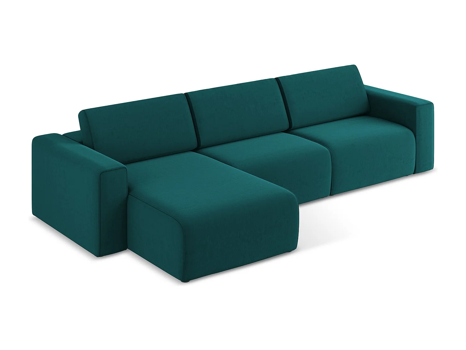 Modulaire hoekbank M links van marinier velours - KALEA