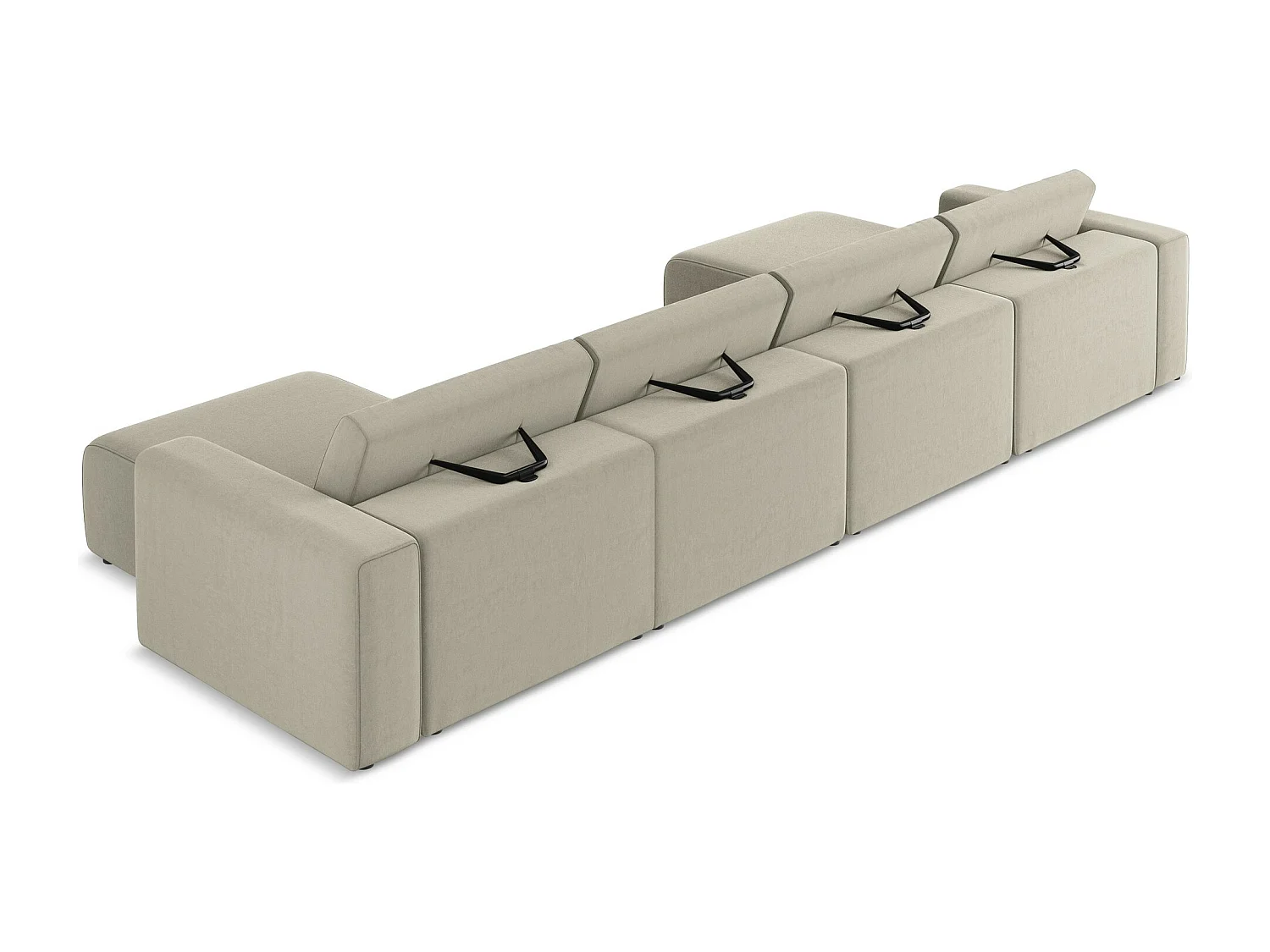 Modulaire panoramische bank van parel velours - KALEA