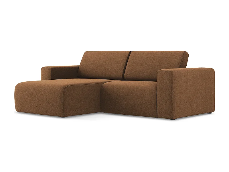 3-Sitzer Modulares Ecksofa - Ecke Links - Strukturstoff - Terrakotta - KALEA