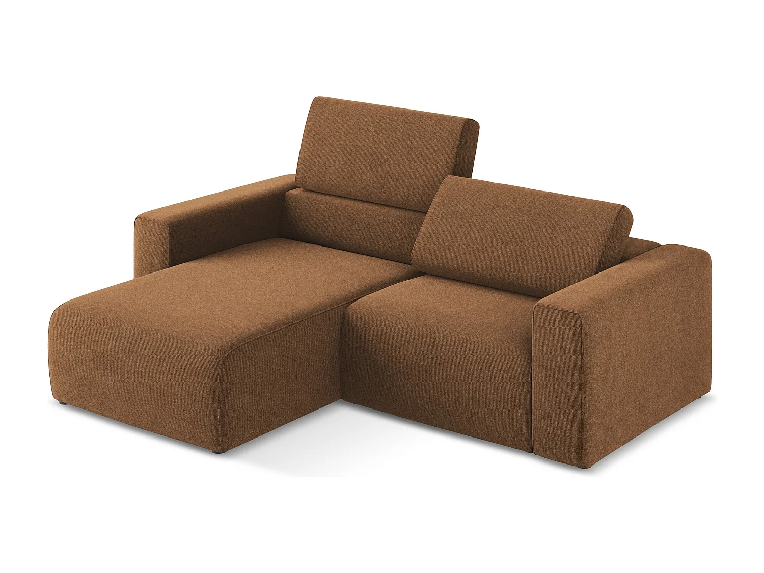 Modulaire hoekbank links van terracotta textuurstof - KALEA