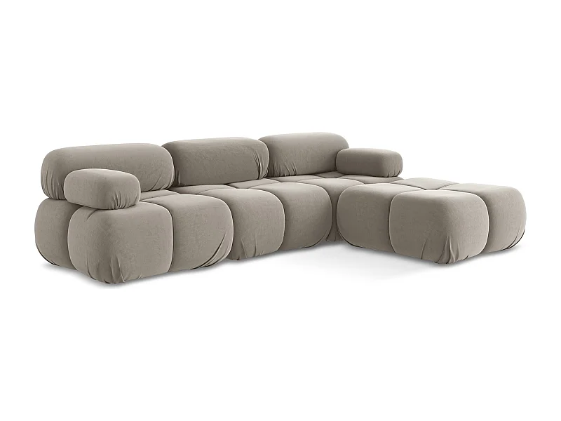 Modulares Ecksofa Beidseitig - Reversibel - Samt - Taupe - LOKUA