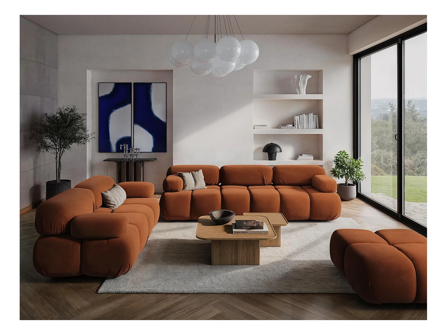 Modulares Ecksofa Beidseitig - Reversibel - Samt - Taupe - LOKUA