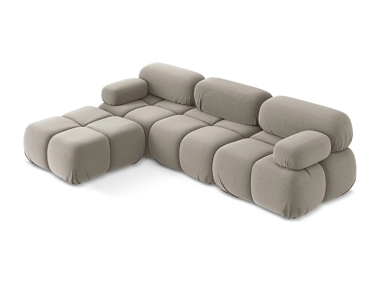 Modulares Ecksofa Beidseitig - Reversibel - Samt - Taupe - LOKUA