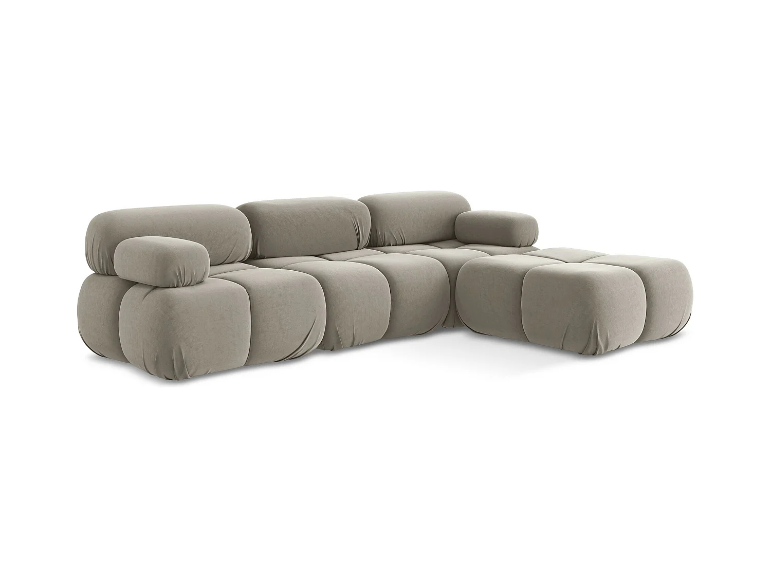 Canapé d'angle modulaire reversible en Samt - taupe - LOKUA