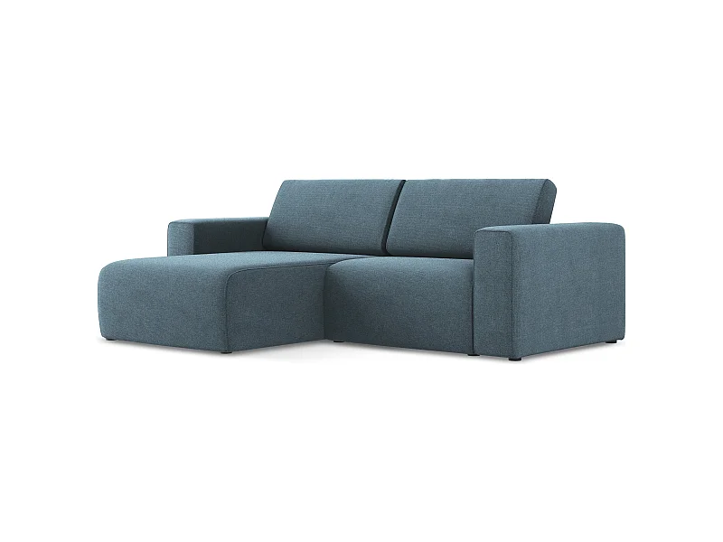 3-Sitzer Modulares Ecksofa - Ecke Links - Strukturstoff - Hellblau - KALEA