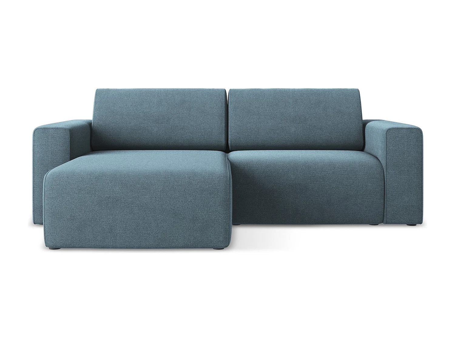 Narożnik lewostronny - z tkaniny strukturalnej - jasny niebieski - KALEA