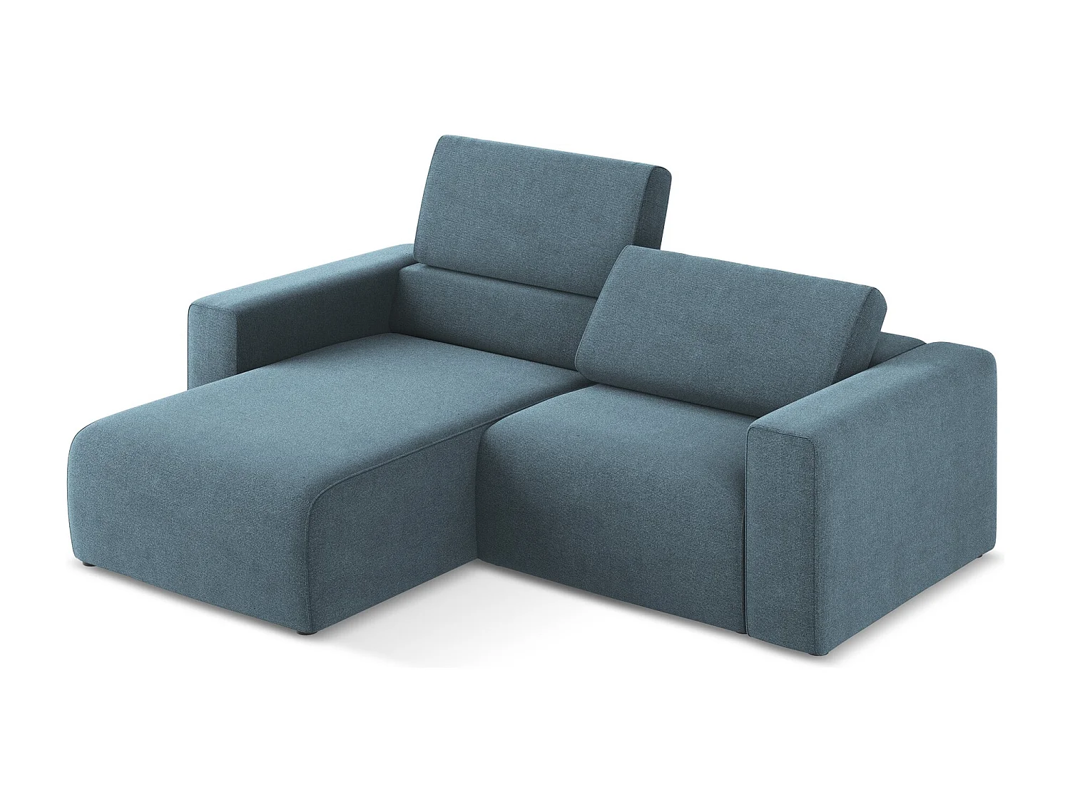 Narożnik lewostronny - z tkaniny strukturalnej - jasny niebieski - KALEA