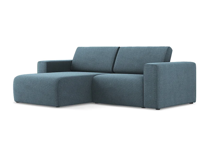3-Sitzer Modulares Ecksofa - Ecke Links - Strukturstoff - Hellblau - KALEA