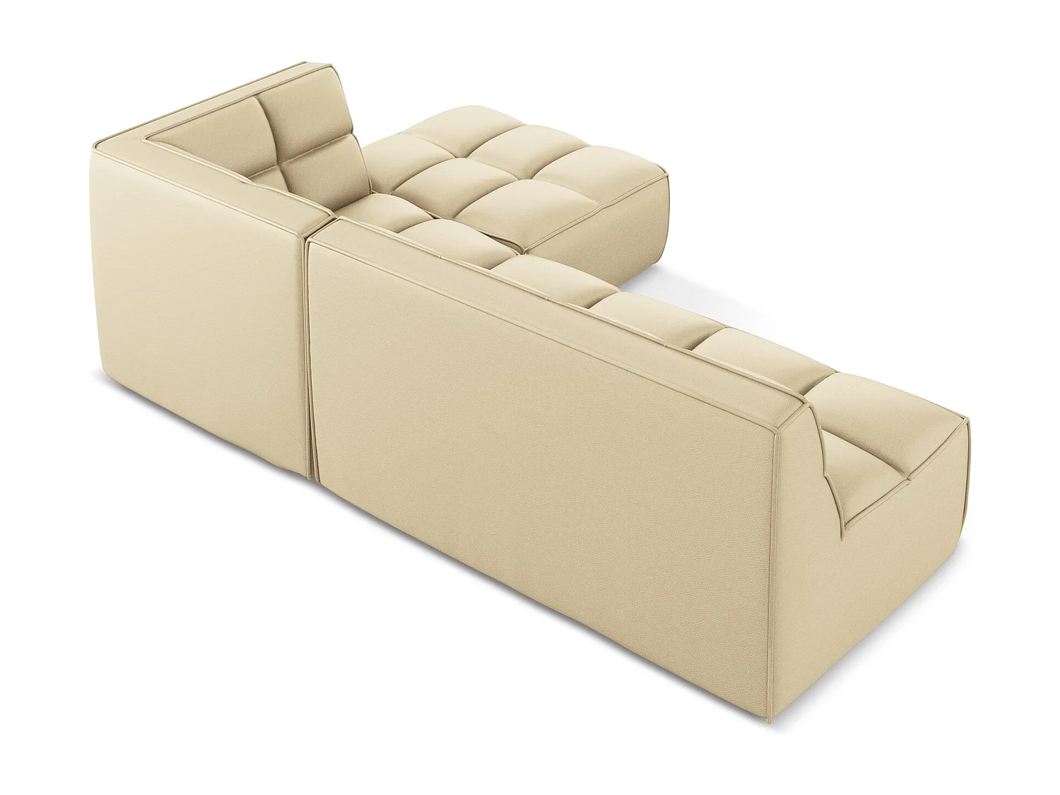 Omkeerbare modulaire hoekbank van beige kunstleer - KALAI